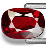 1.28-Carat Unheated Dark Red Oval-Cut Ruby from Mozambique